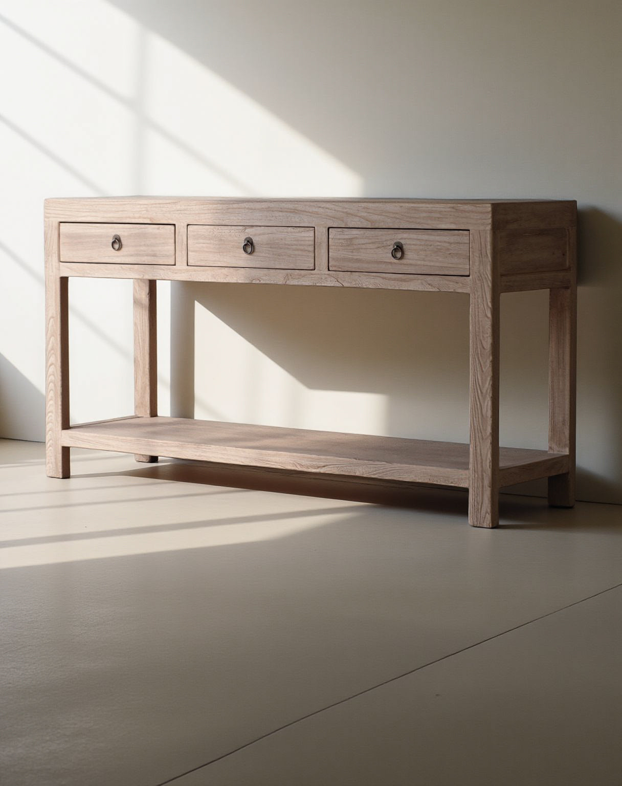 COBAN NATURAL ELM CONSOLE 3 DRAWER