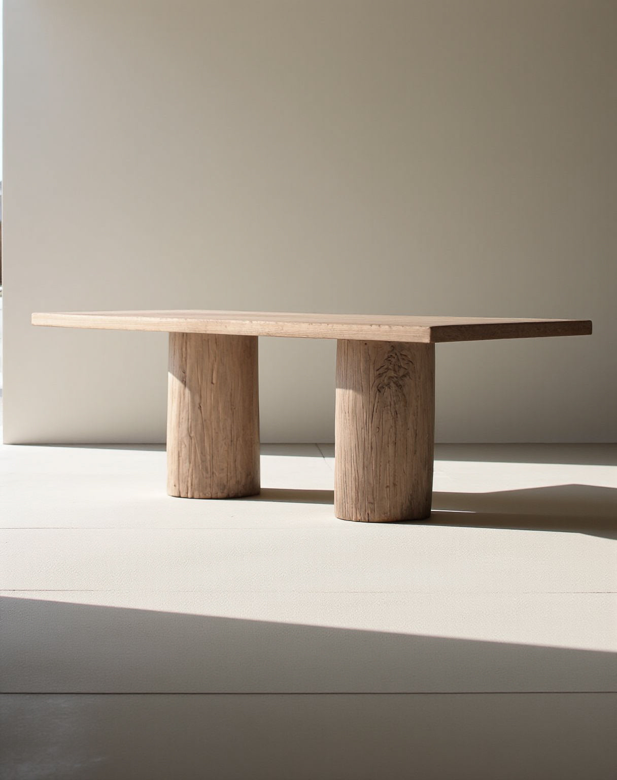 CARMINE NATURAL ELM DINING TABLE 2.13M