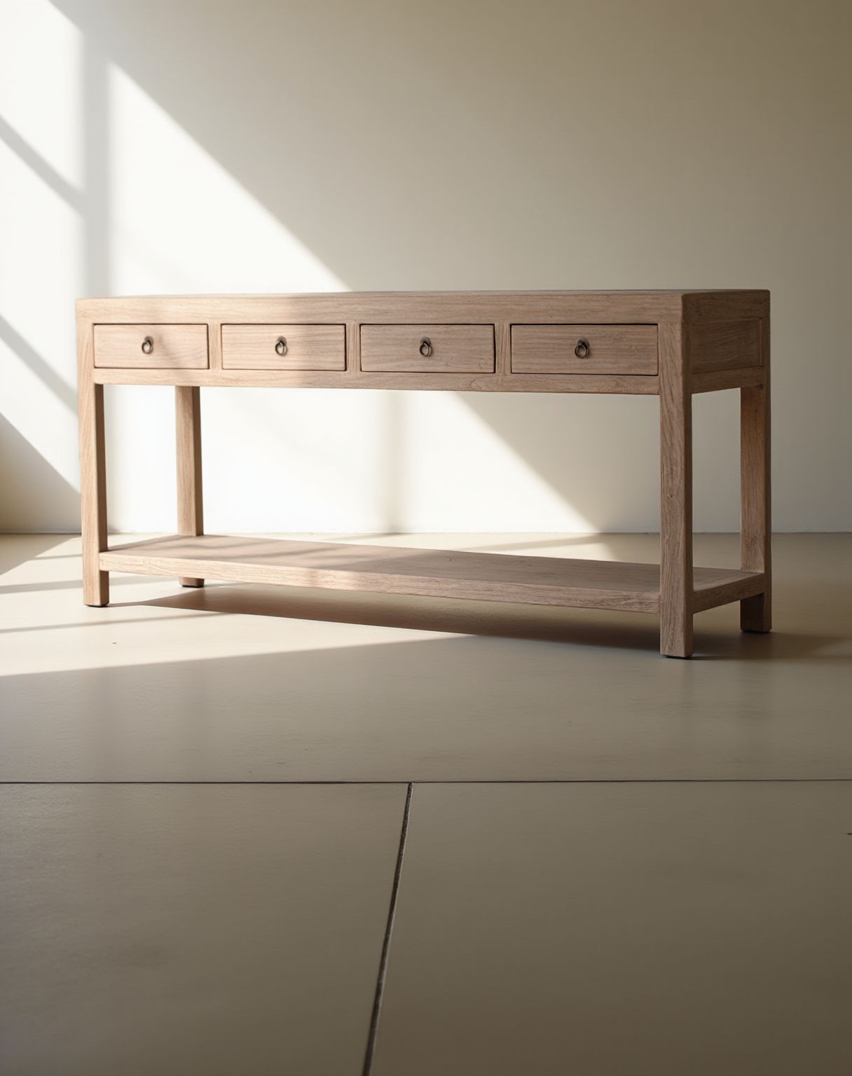 COBAN NATURAL ELM CONSOLE 4 DRAWER