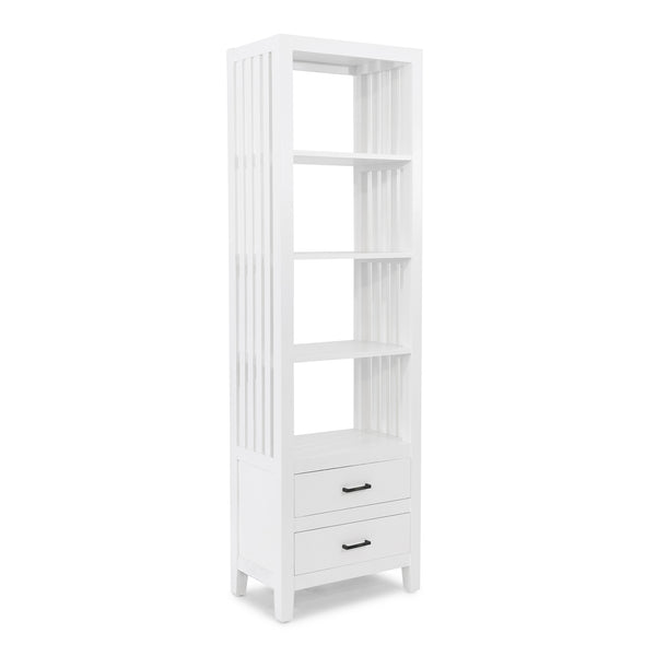 Caribbean Slatted Bookcase 2 Drawers